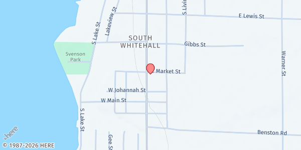 Map showing Lebanon Lutheran Church (ELCA) at 1101 S Mears Ave, Whitehall, MI