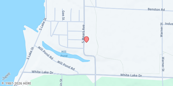 Map showing White Lake Congregational Church at 1809 S Mears Ave, Whitehall, MI