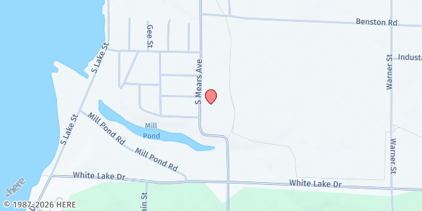 Map showing White Lake Congregational United Church of Christ at 1809 S Mears Ave, Whitehall, MI