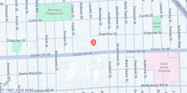 Map showing Racquet Up at 6530 Outer Drive West, Winship, MI