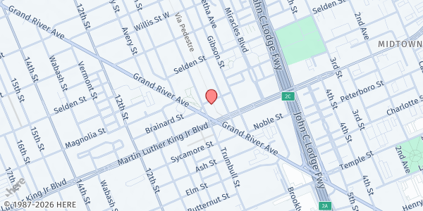 Map showing My Brother's Keeper at 1435 Brainard Street, Woodbridge, MI