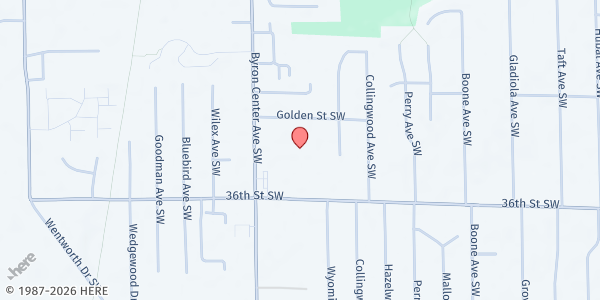 Map showing Calvary Christian Reformed Church at 3500 Byron Center Ave. SW, Wyoming, MI