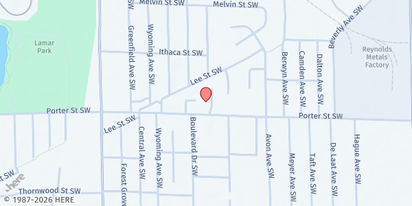 Map showing Strong Tower Ministries/Trinity CRC at 2141 Porter St SW, Wyoming, MI