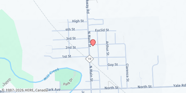 Map showing Yale Community Food Fund at 310 N. Main, Yale, MI