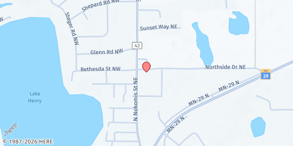 Map showing Habitat For Humanity of Douglas County MN at 1211 N Nokomis NE, Alexandria, MN