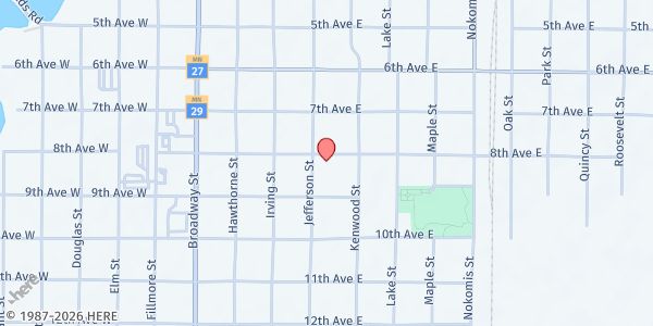 Map showing The Free Little Pantry at 406 8th Ave E, Alexandria, MN