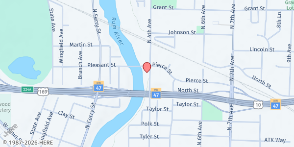 Map showing Hope 4 Youth Building at 2665 4th Avenue North Suite 40, Anoka, MN