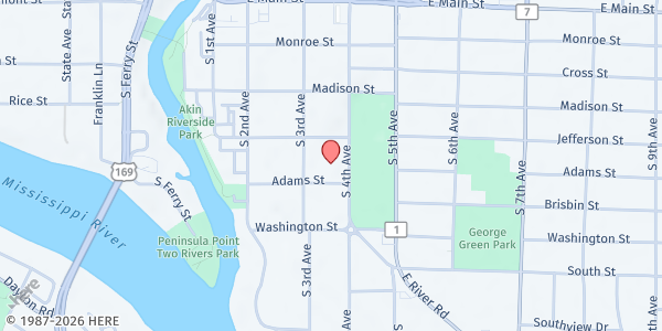 Map showing Zion Lutheran Church-Anoka at 1601 4th Ave S, Anoka, MN