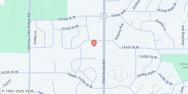 Map showing Free Little Pantry - Apple Valley at 14401 Pilot Knob Rd, Apple Valley, MN