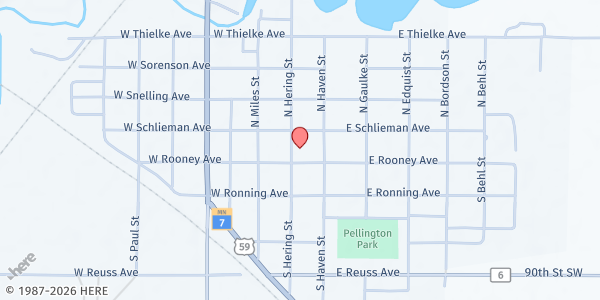 Map showing Appleton Satellite Food Shelf at Zion Lutheran Church, 23 East Rooney Avenue, Appleton, MN