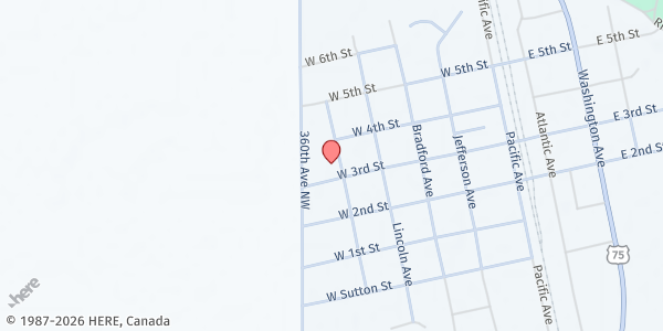 Map showing Argyle Area Food Shelf at 501 3rd Street, Argyle, MN