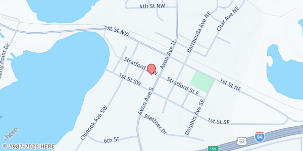 Map showing Meals on Wheels - Avon at 911 18th St N, Avon, MN