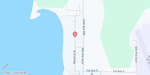 Map showing Loaves and Fishes - Pine Mountaineer Senior Center at 131 Wood Street North, Backus, MN