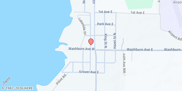 Map showing Pine Mountaineer Senior Center at 131 Wood Street North, Backus, MN