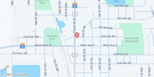Map showing Barnesville Area Food Shelf at 110 Front St N, Barnesville, MN