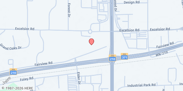 Map showing First Baptist Church at 7398 Fairview Rd N, Baxter, MN