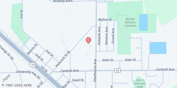 Map showing Becker Food Shelf at 12060 Sherburne Ave, Becker, MN