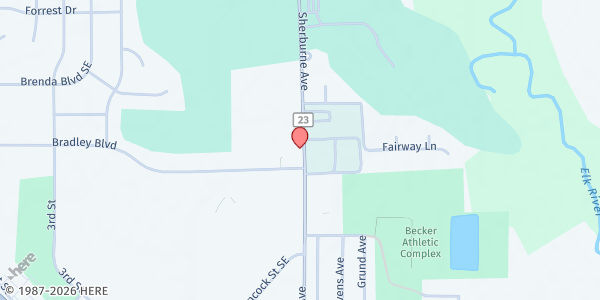 Map showing Becker Meals on Wheels at Becker, Becker, MN