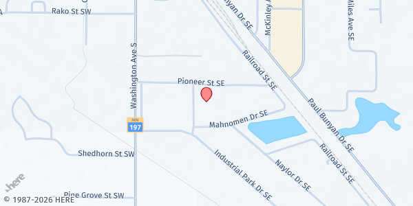 Map showing Bemidji Community Food Shelf at 1260 Exchange Ave SE, Bemidji, MN