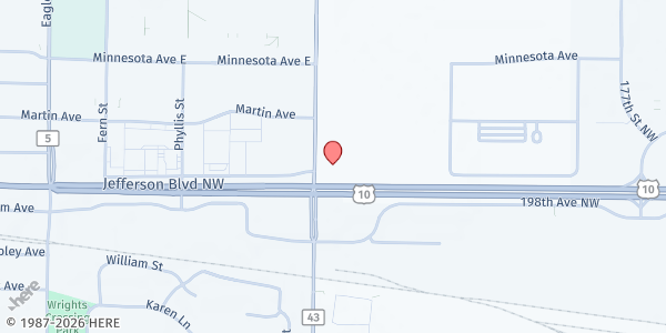 Map showing Old National Bank - Meal Ticket Pickup at 19943 Cty Rd 43 NW, Big Lake, MN