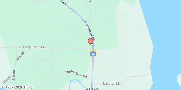 Map showing Squaw Lake Mobile Pantry - Community Center at 52201 State Hwy 46, Blackduck, MN