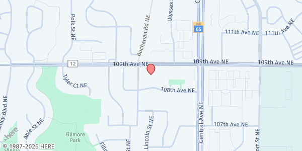 Map showing Hope for the Community- Blaine at 1264 109th Ave NE, Blaine, MN