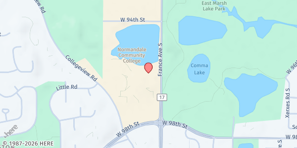 Map showing Hope for the Community – Normandale College at 9700 France Ave S, Bloomington, MN