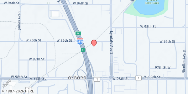 Map showing VEAP Food Pantry at 9600 Aldrich Ave S, Bloomington, MN