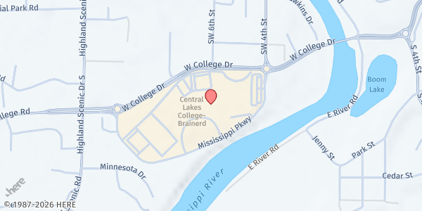 Map showing Brainerd CLC Mobile Pantry at 501 W College Dr, Brainerd, MN