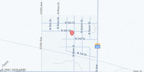Map showing Bricelyn Food Pantry at 311 North Main Street, Bricelyn, MN