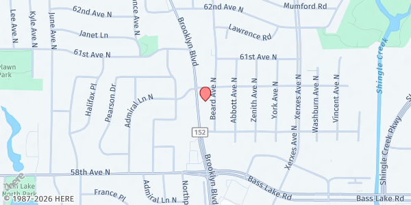 Map showing CAPI USA Food Shelf at 5930 Brooklyn Blvd, Brooklyn Center, MN