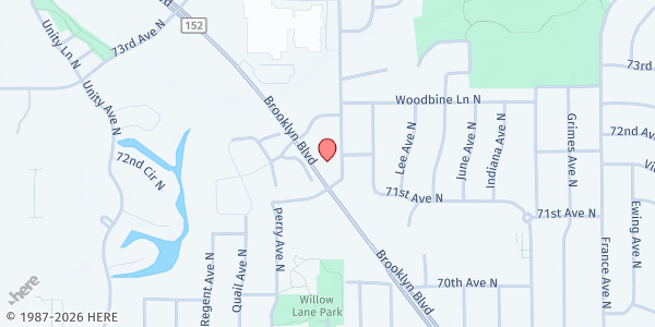 Map showing West African Family Food Shelf at 7200 Brooklyn Blvd, Brooklyn Center, MN