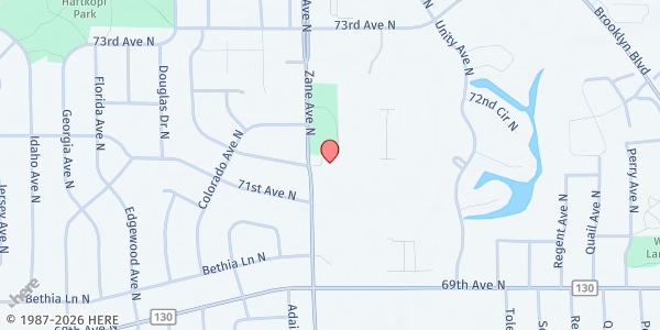 Map showing Food Shelf In-A-Box at Zanewood at 7100 Zane Ave N, Brooklyn Park, MN