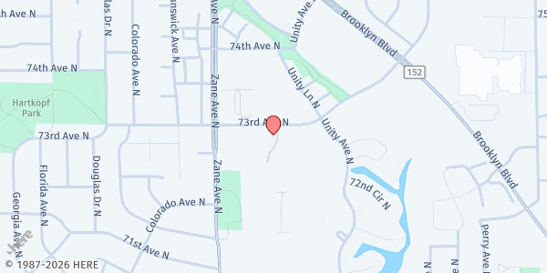 Map showing Hope for the Community Huntington Place Apartments at 5805 73rd Ave N, Brooklyn Park, MN