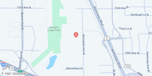 Map showing Second Harvest Heartland - Brooklyn Park at 7101 Winnetka Ave N, Brooklyn Park, MN