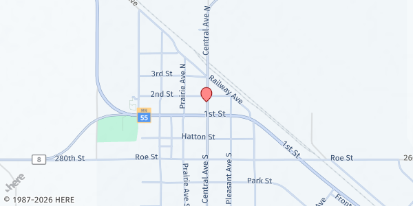 Map showing Brooten Meals on Wheels at 159 Central Ave N, Brooten, MN
