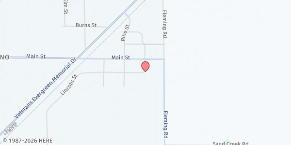 Map showing Bruno Meals on Wheels and Congregate Dining at 7464 Birch St, Bruno, MN