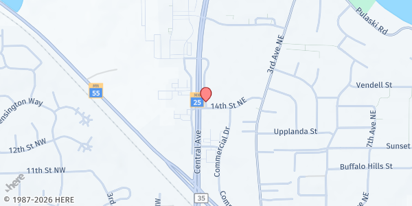 Map showing Buffalo: Zion Lutheran Church at 1200 MN 25, Buffalo, MN