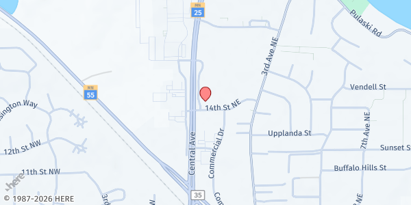 Map showing Zion Lutheran Church - Buffalo at 1200 MN 25, Buffalo, MN