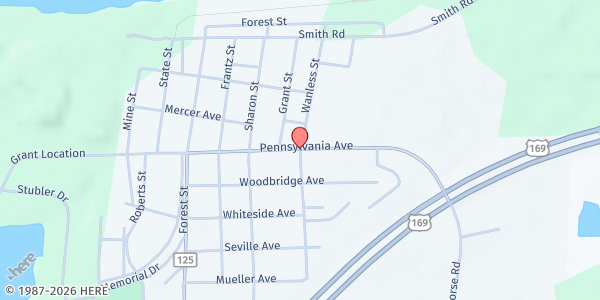 Map showing Martin Hughes Garage at Martin Hughes Garage, Buhl, MN