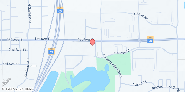 Map showing Family Pathways Cambridge Food Shelf at 1575 1st Ave E, Cambridge, MN
