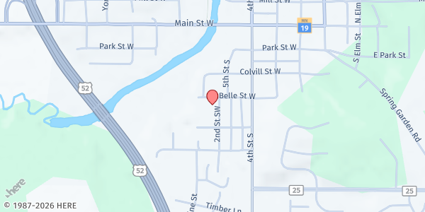 Map showing Cannon Falls Food Shelf at 511 Belle Street W, Cannon Falls, MN
