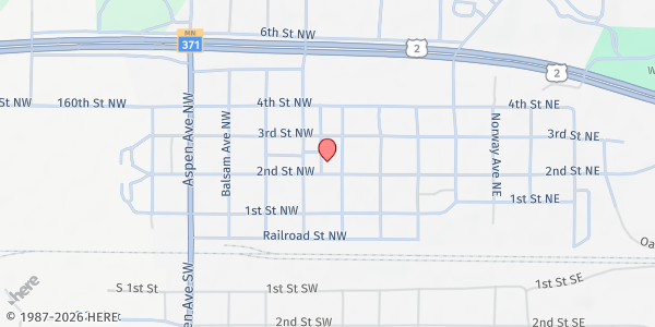 Map showing White Earth Family Office at 217 2nd St NW, Cass Lake, MN