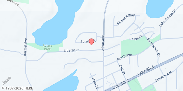 Map showing Family Pathways Chisago Lakes Area Food Shelf at 10586 Liberty Lane, Chisago City, MN