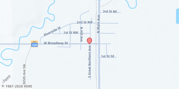 Map showing Climax Parish Food Shelf at 104 W Broadway, Climax, MN