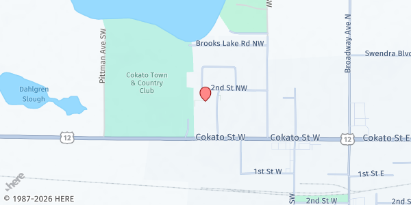Map showing Cokato Congregate Dining at 440 2nd St NW, Cokato, MN