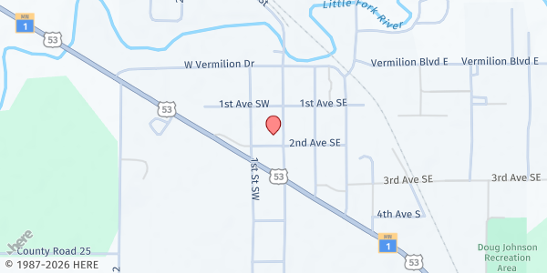 Map showing Cook Area Farmers Market at 127 S River St, Cook, MN