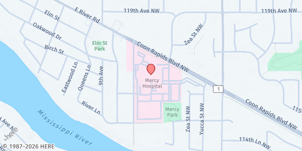 Map showing AC Meals on Wheels at 4050 NW Coon Rapids Blvd, Coon Rapids, MN