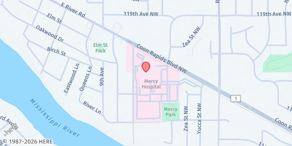 Map showing AC Meals on Wheels at 4050 NW Coon Rapids Blvd, Coon Rapids, MN