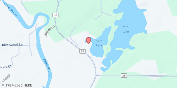 Map showing Crosslake Food Shelf at 34212 County Road 3, Crosslake, MN